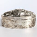 Antique lidded box | Shell motif | Silver plated |