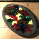 Enamelled ceramic dish