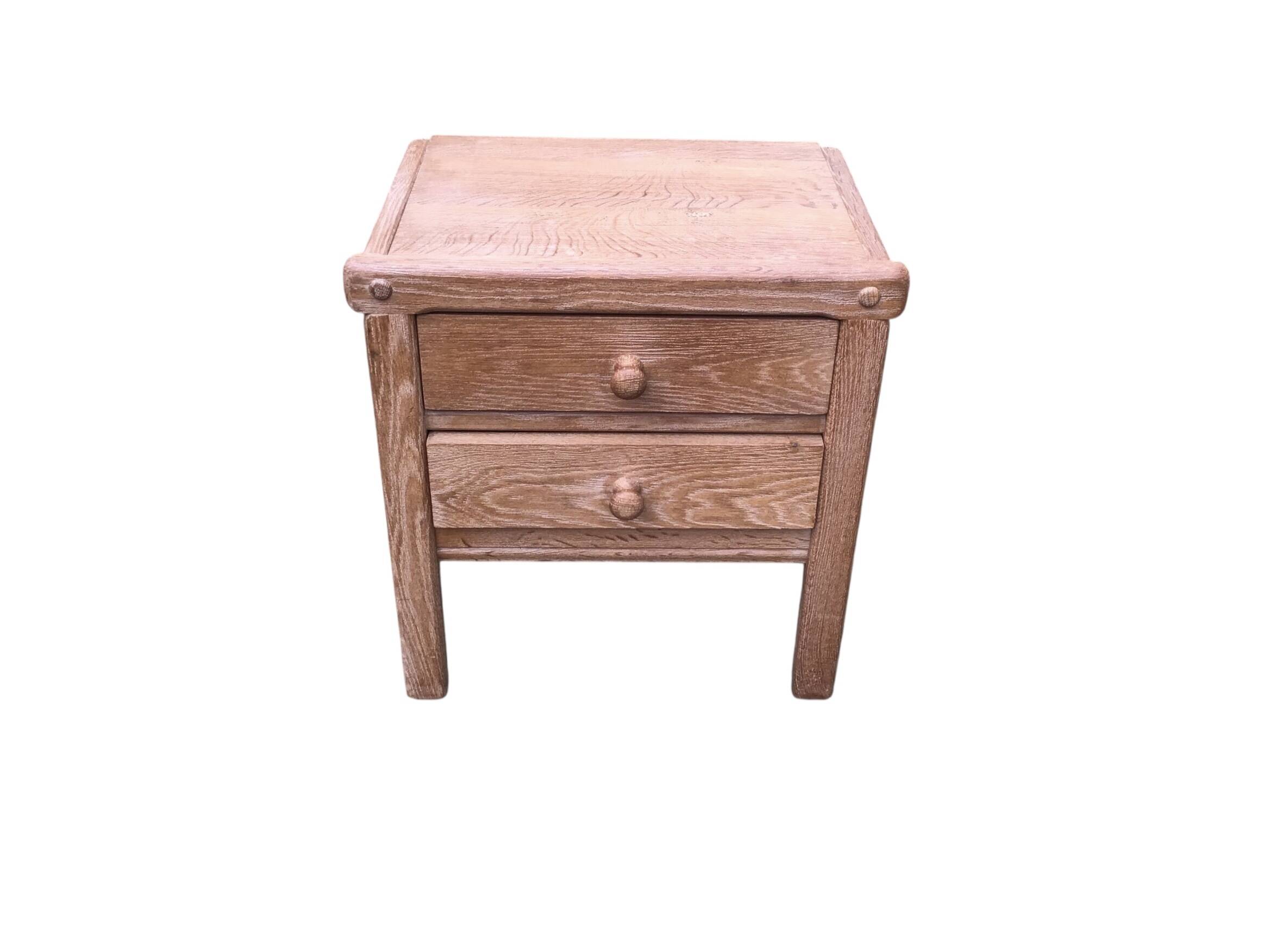 Pair of solid oak bedside tables circa 70-80