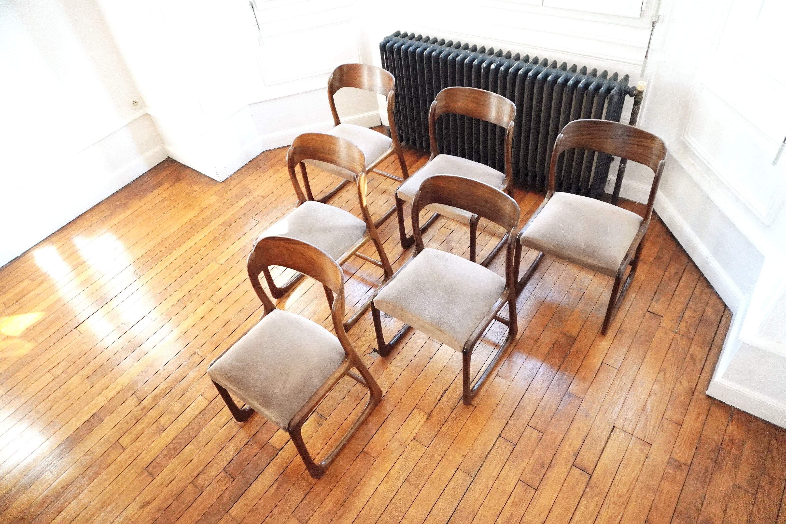 Suite of 6 Baumann sled chairs