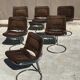 Set of 6 vintage Gastone Rinaldi style chrome steel chairs