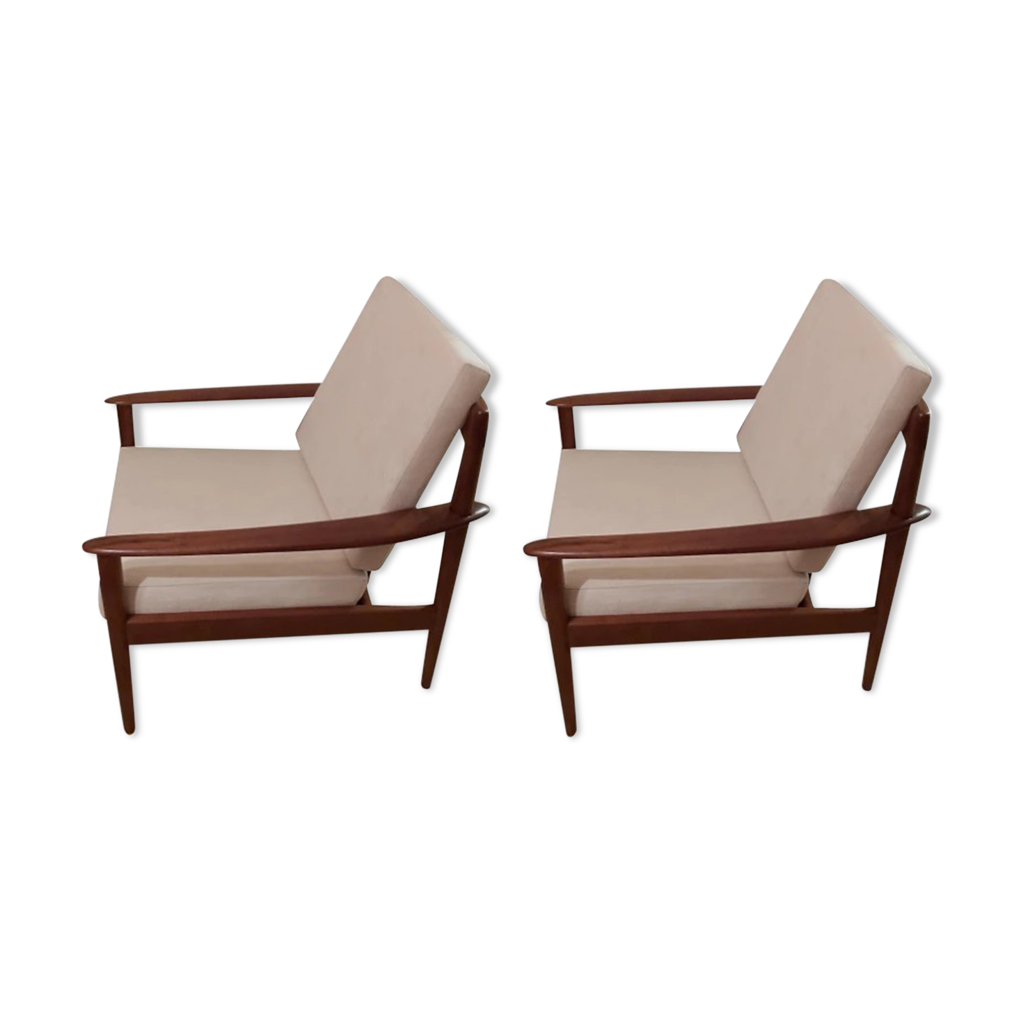 Pair of armchairs by G.Jalk for Poul Jeppesens Møbelfabrik, Denmark, 1950s