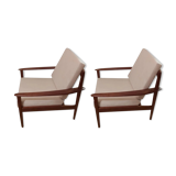 Pair of armchairs by G.Jalk for Poul Jeppesens Møbelfabrik, Denmark, 1950s