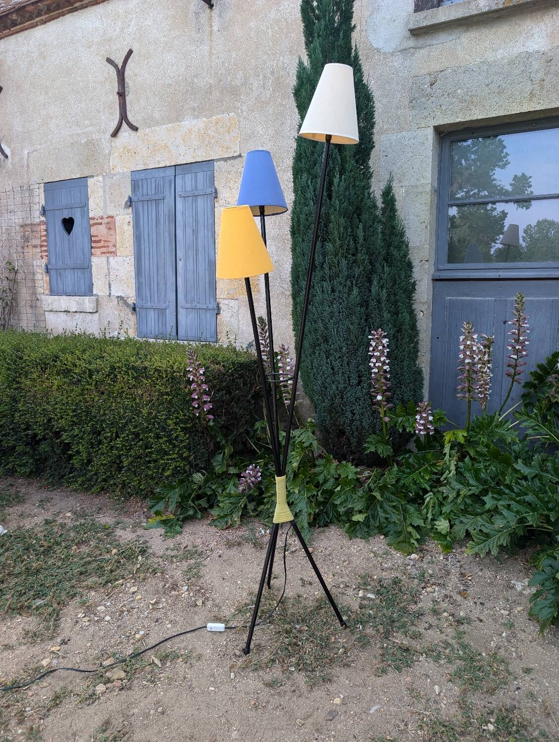 Lampadaire tripode vintage années 1950-1960