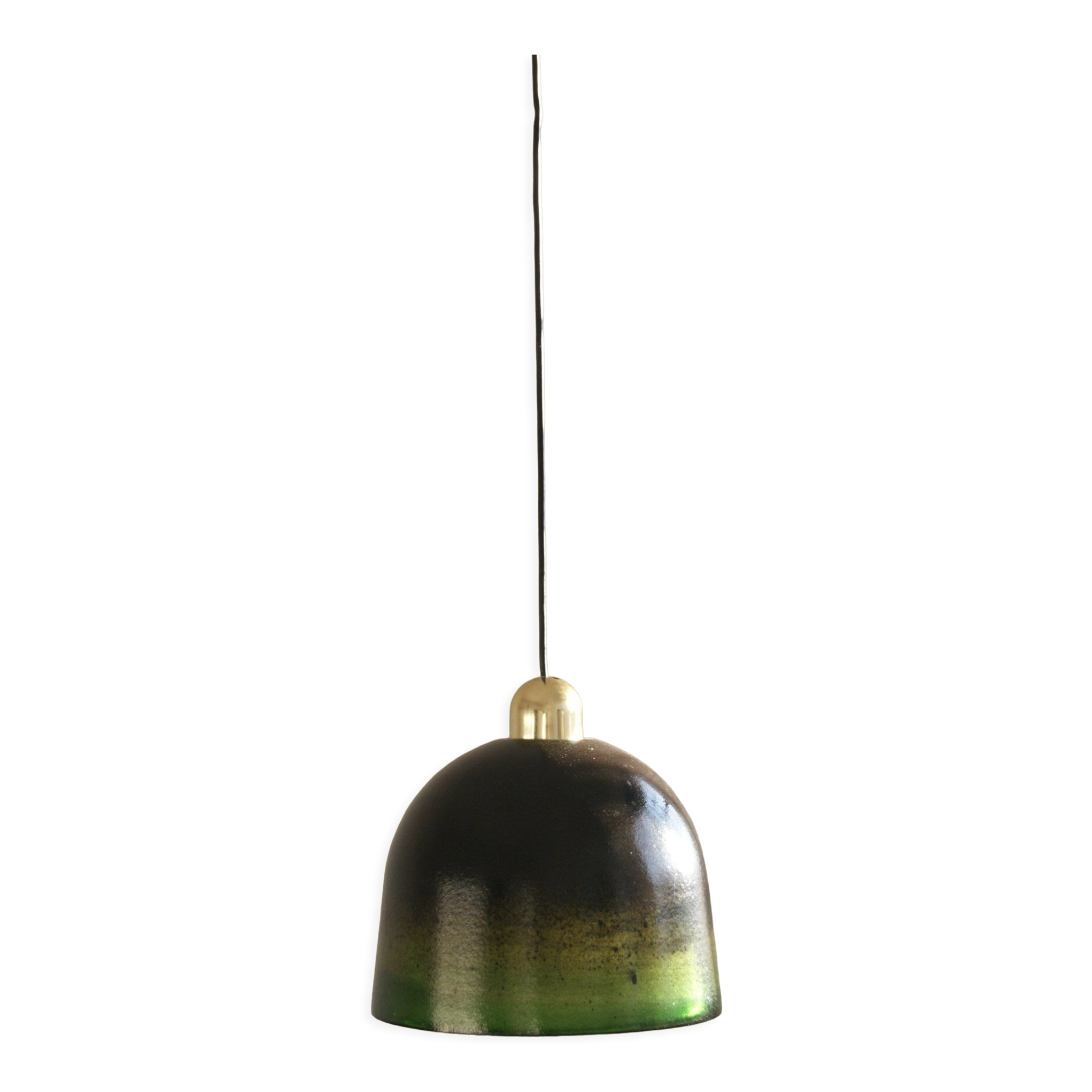 Suspension en verre vert du milieu du siècle de Peill & Putzler, années 1970