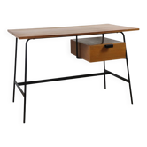 CM178 desk by Pierre Paulin for Thonet in oak and black metal – 1950s