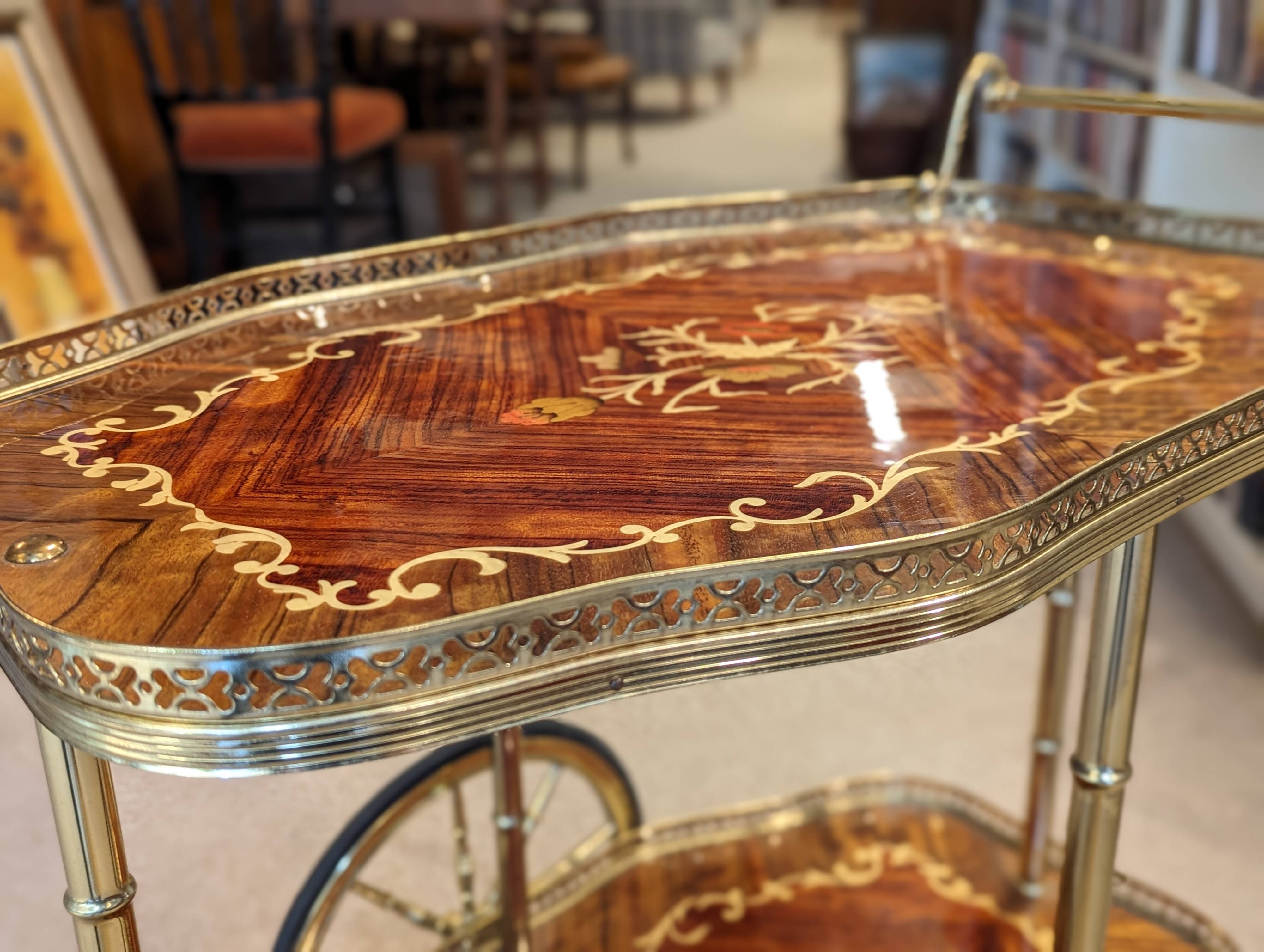 Inlaid rolling trolley