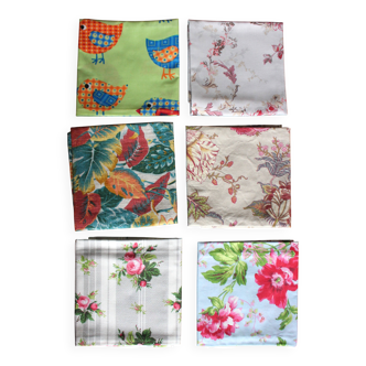 6 serviettes de table dépareillées