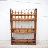 Vintage rattan wall shelf
