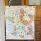 Historical school geographic map of France and Europe