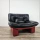 Red and black leather armchair by Nicoletti Salotti