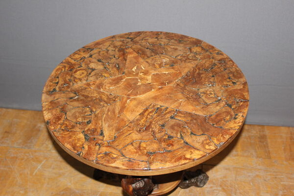 Guéridon brutaliste en cep de vigne vers 1950