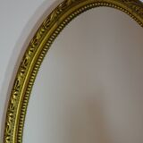 Louis XVI style golden medallion mirror, 63x41 cm