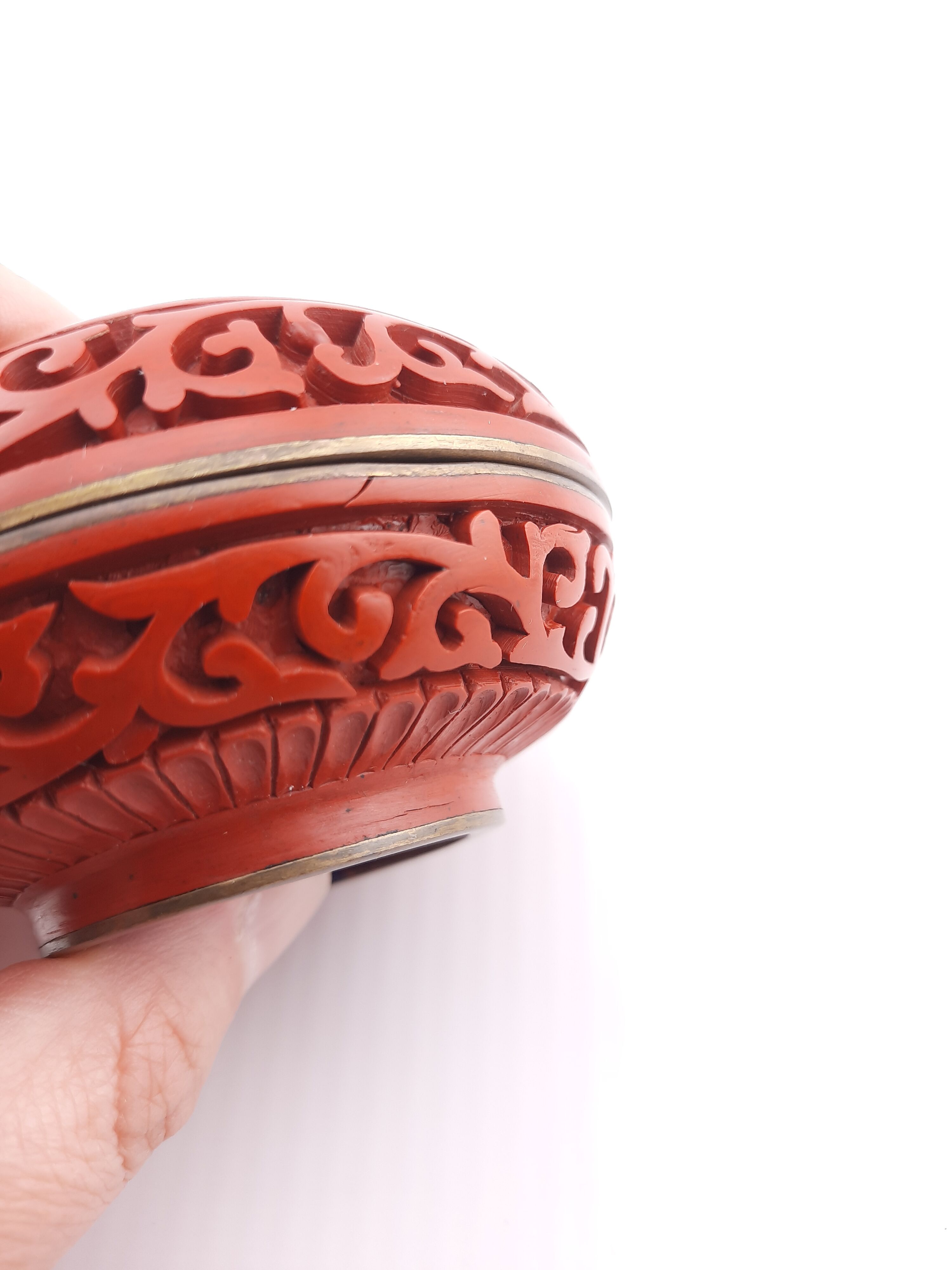 Chinese cinnabar lacquer box, vintage