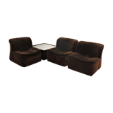 Armchairs Emmetre with Table by Guido Fareschini for Mariani, 1970s, Set of 4
