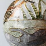 Petit vase boule en laiton cloisonné