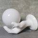 White ceramic hand wall lamp