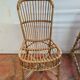 Vintage rattan desk with his chair