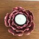 Vintage barbotine candle holder rare rose shape