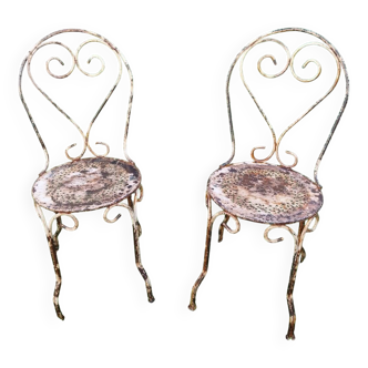 Chaises de jardin en metal