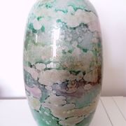 Large lacquered glass vase signed Jean-Noêl Bouillet