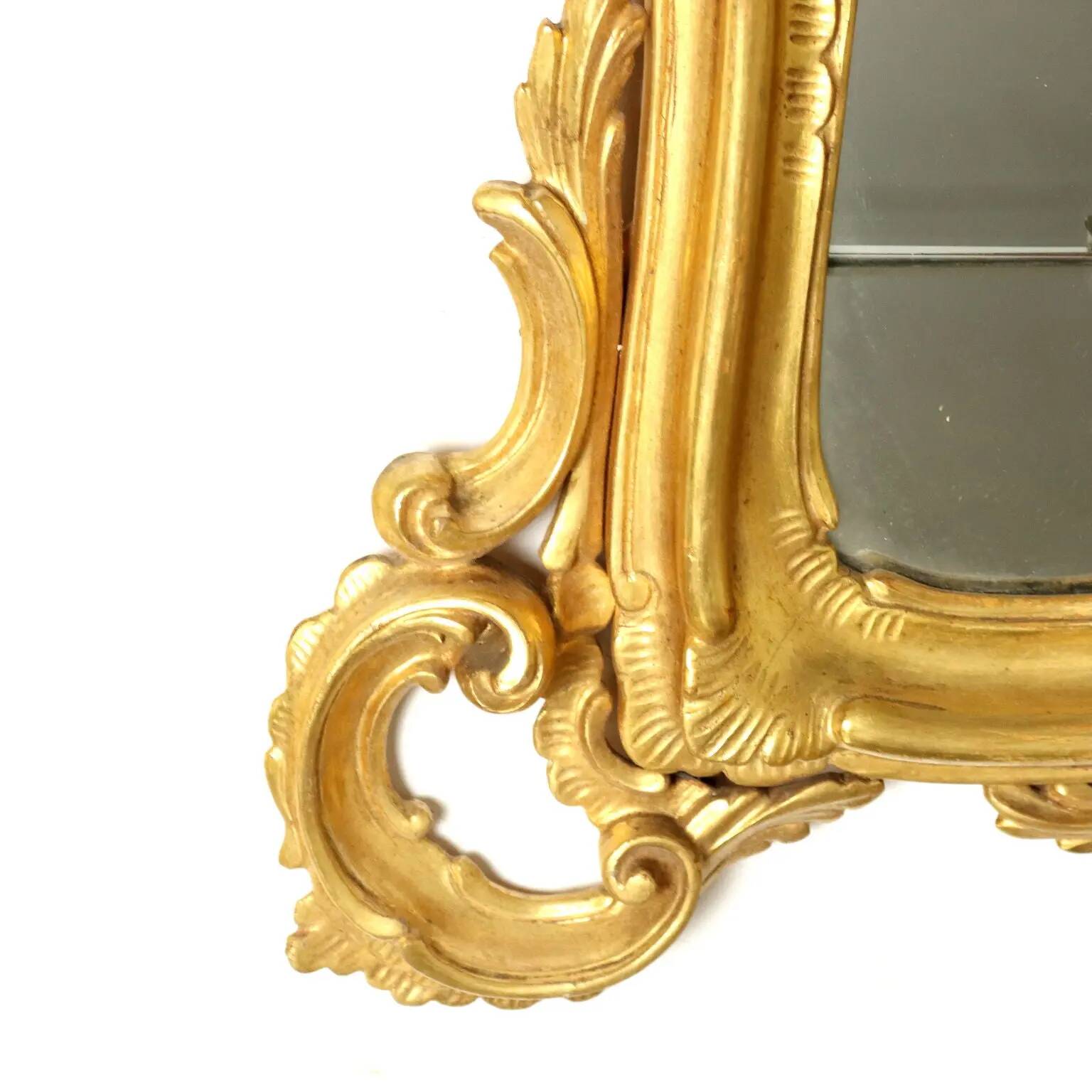 Antique baroque-style wooden mirror, Italy, 20th century