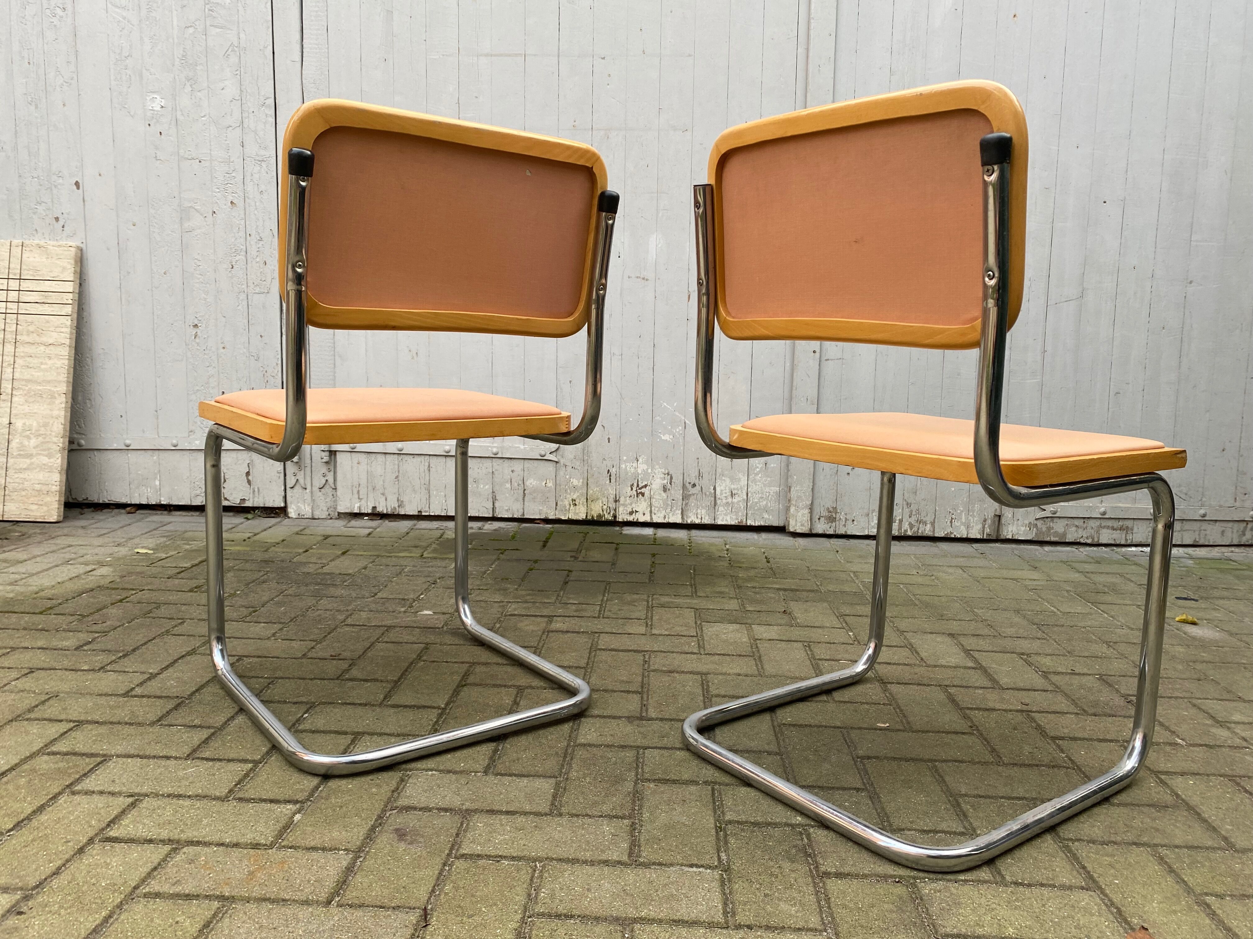 Pair of chairs by Marcel Breuer Cesca B32 skaï 1960