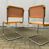 Pair of chairs by Marcel Breuer Cesca B32 skaï 1960