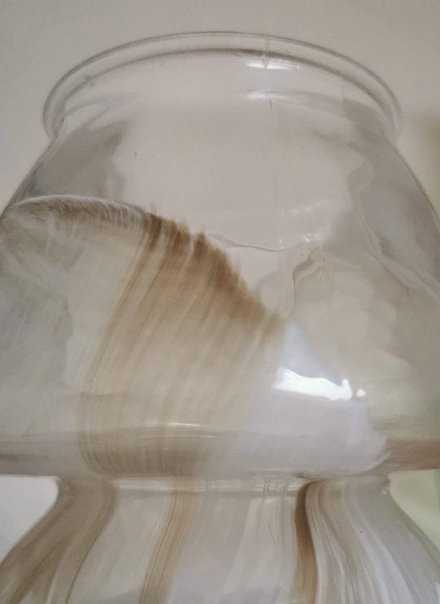Vase champignon verre marbré