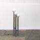 Vintage German floor lamp from the 1970s in glass and metal.