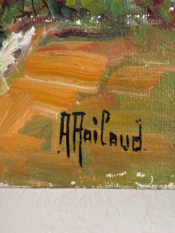 Toile signée André Raibaud « paysage de Provence