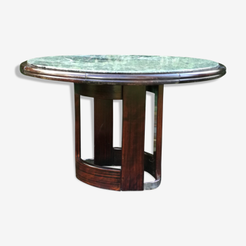 Art Deco round table in green marble