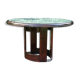 Art Deco round table in green marble