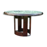 Art Deco round table in green marble