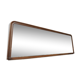 Miroir antique industriel en acajou France 1900s