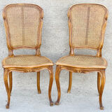 Pair of canned chairs