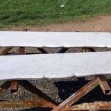 Pair of White Marble Shelves
