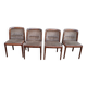 Set of 4 Dining Room Chairs - Dark Wood - Fabric - Scandinavian