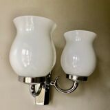 Double wall lamp in chromed metal 1970