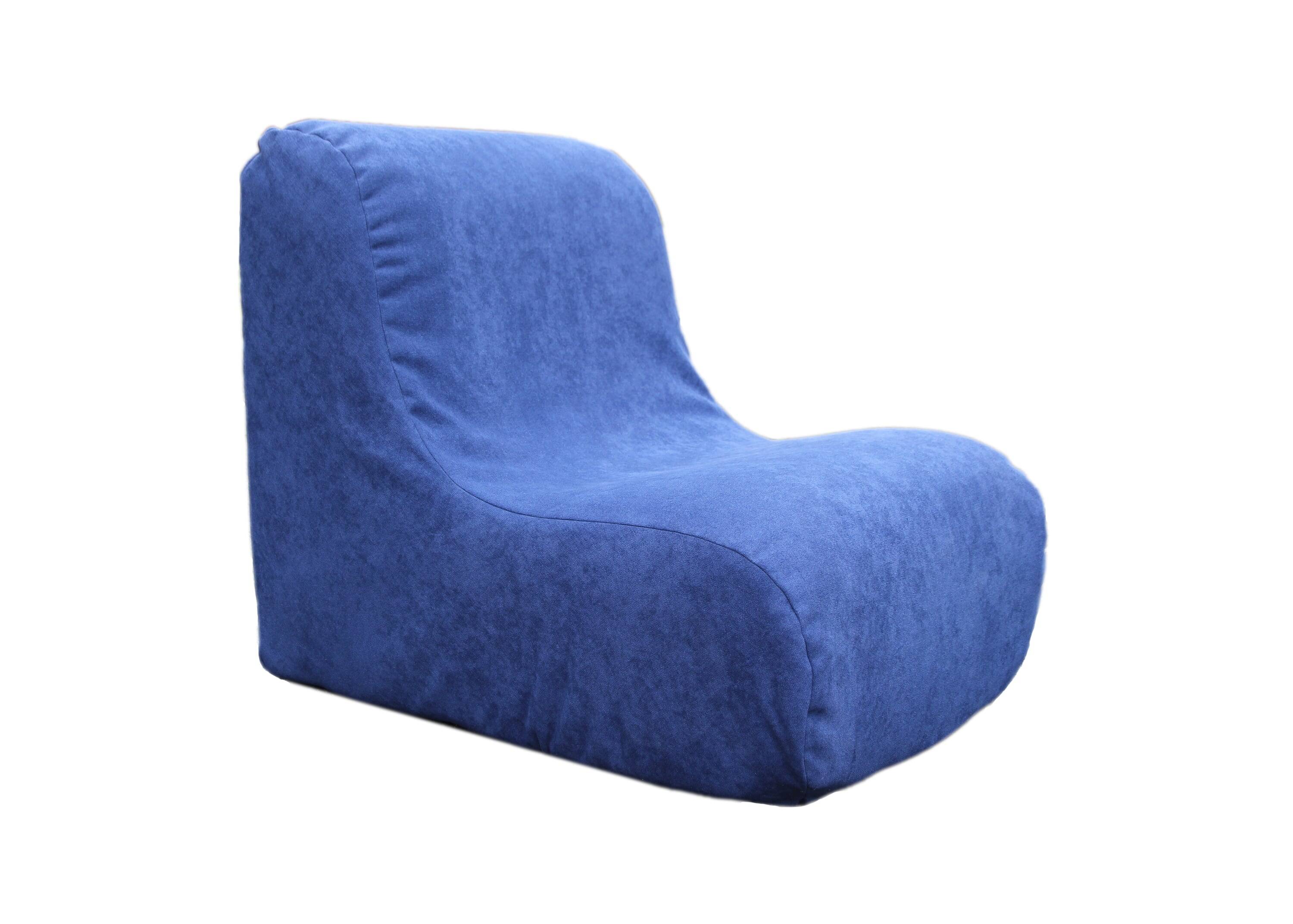 Vintage 70s fireside chair reupholstered in blue