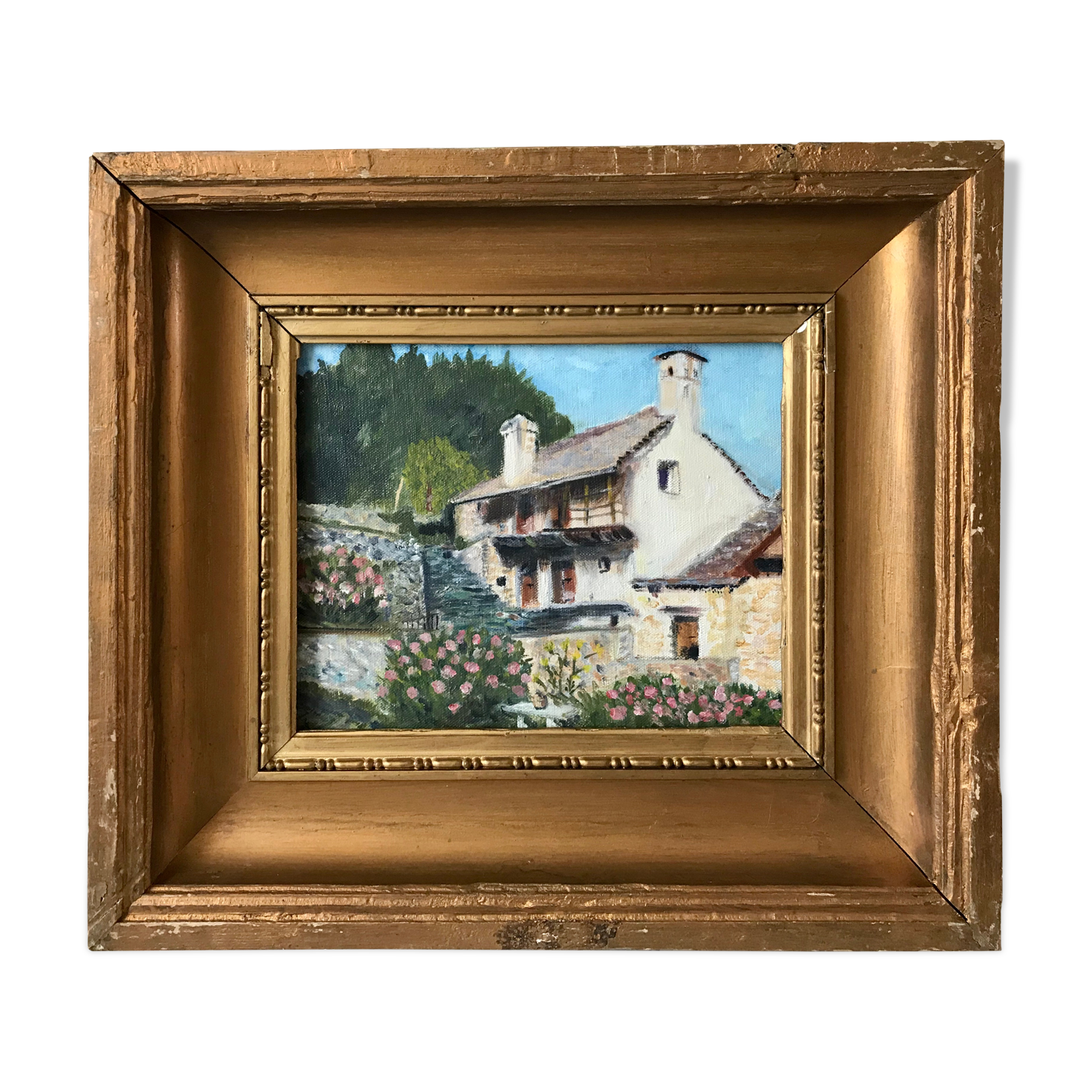 Vintage country oil painting