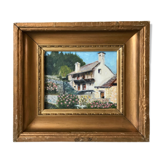 Vintage country oil painting