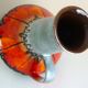 Enameled ceramic pitcher vase, Carstens West Germany, 60s/70s design