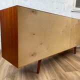 Scandinavian teak sideboard with 4 sliding doors, 60s