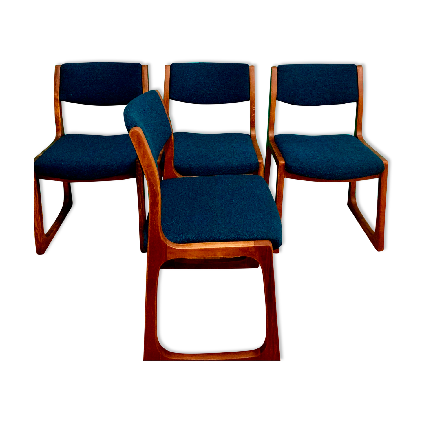 Set of 4 chairs sleigh vintage 1970