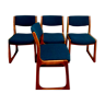 Lot de 4 chaises traineau vintage 1970