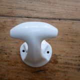 Set of 2 white porcelain coat hooks