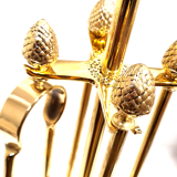 Solid brass fireplace servant 4 accessories