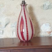 Pied de lampe ancien en verre soufflé