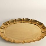 Hollywood Regency Large Oval Brass Tray by Firma Lars Holmström, Sweden 1940's